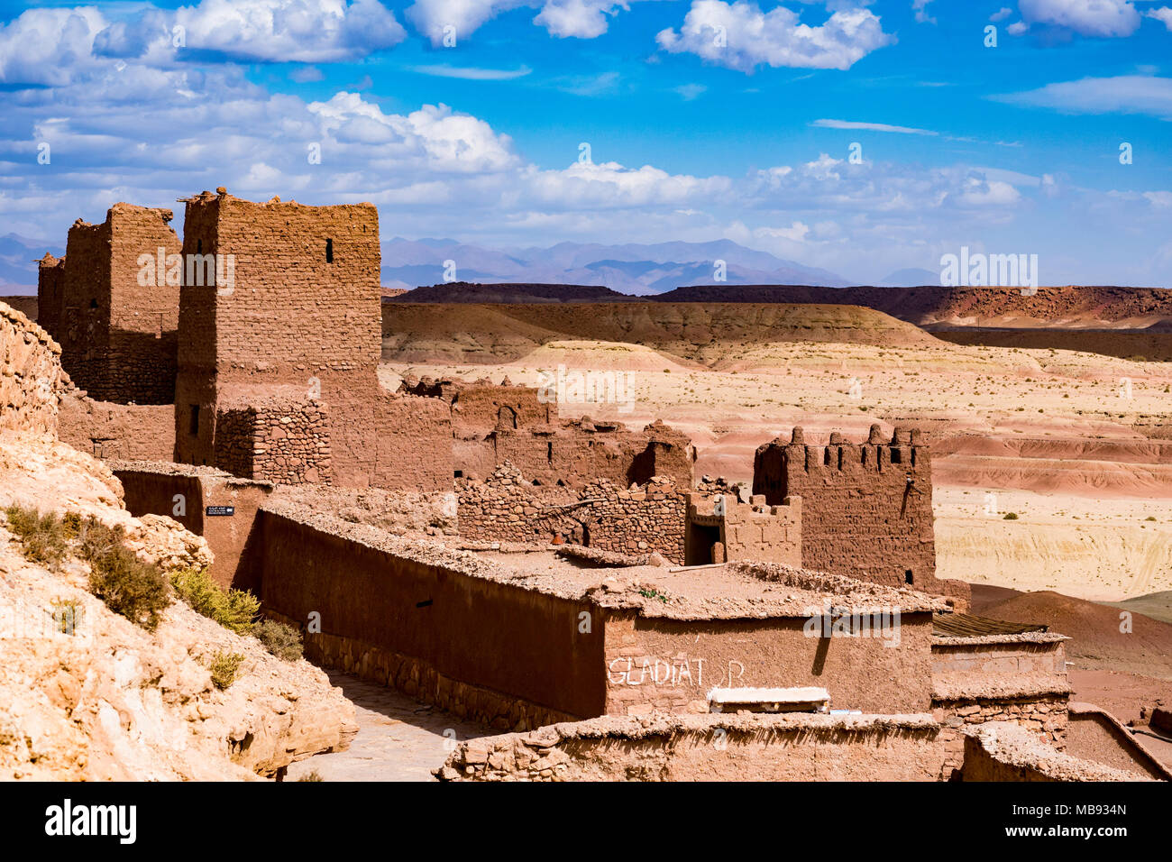 Il luogo in cui film Gladiator è filmata, antico borgo fortificato Benhaddou che si trova lungo la ex caravan percorso tra il Sahara dese Foto Stock