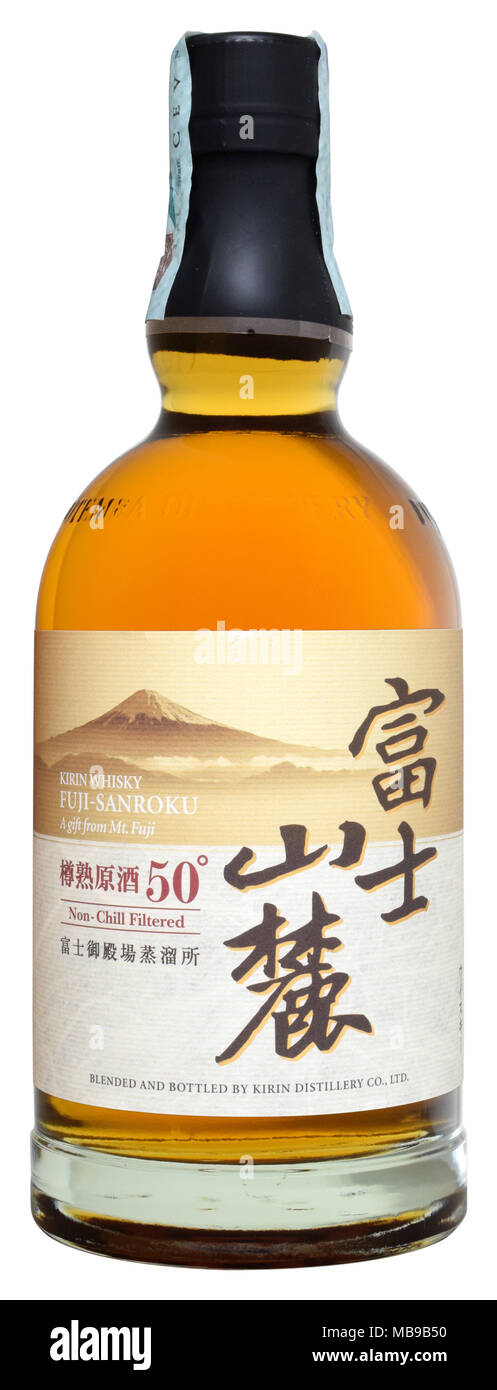 Whisky giapponese Fuji-Sanroku 70cl, 50% Foto Stock