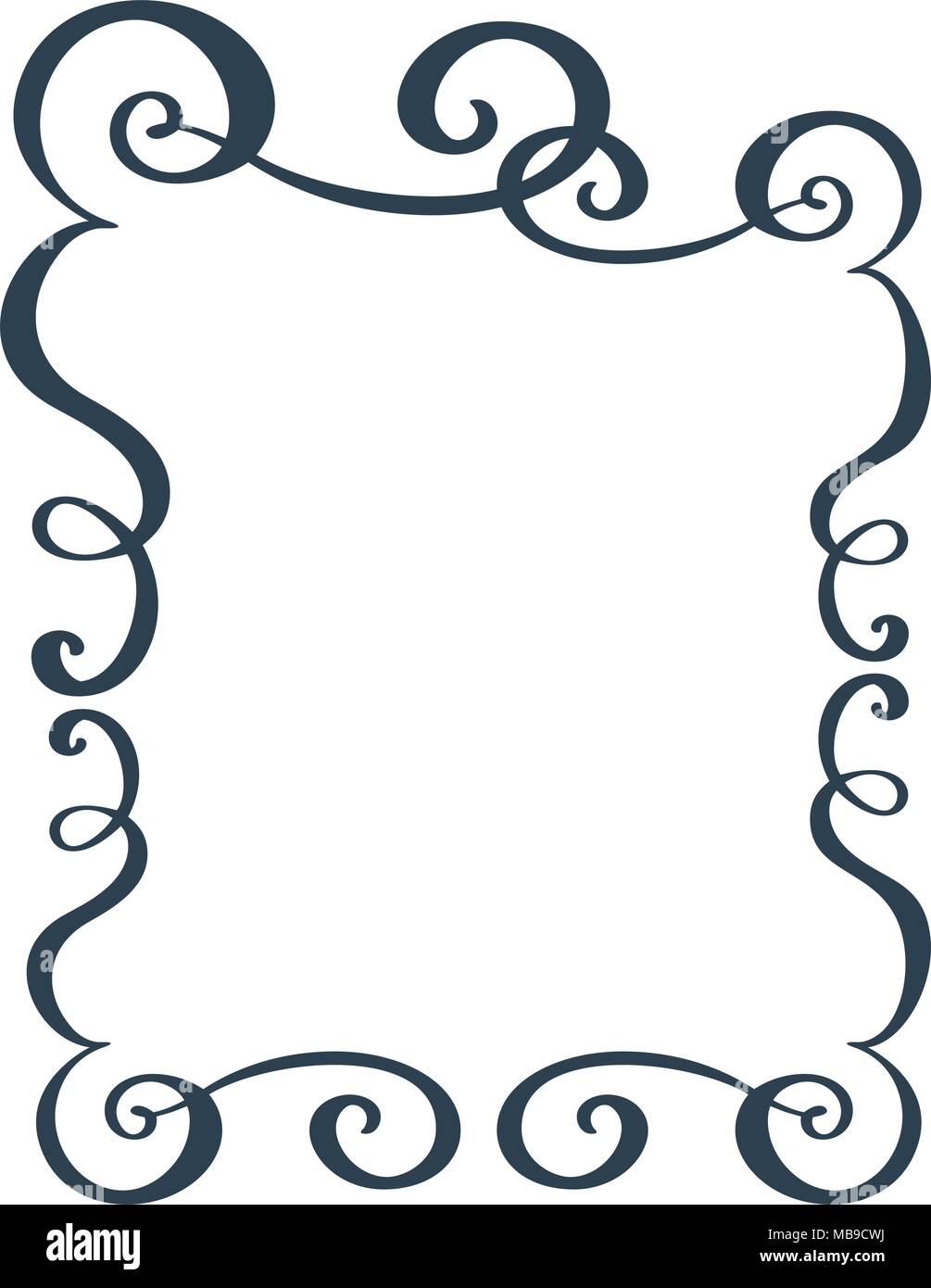 Cornici Decorative E Di Confine Rettangolo Standard Disegnati A Mano Separatore Fioriscono Calligrafia Elementi Di Progettazione Vettore Di Nozze Vintage Illustrazione Isolati Su Sfondo Bianco Immagine E Vettoriale Alamy