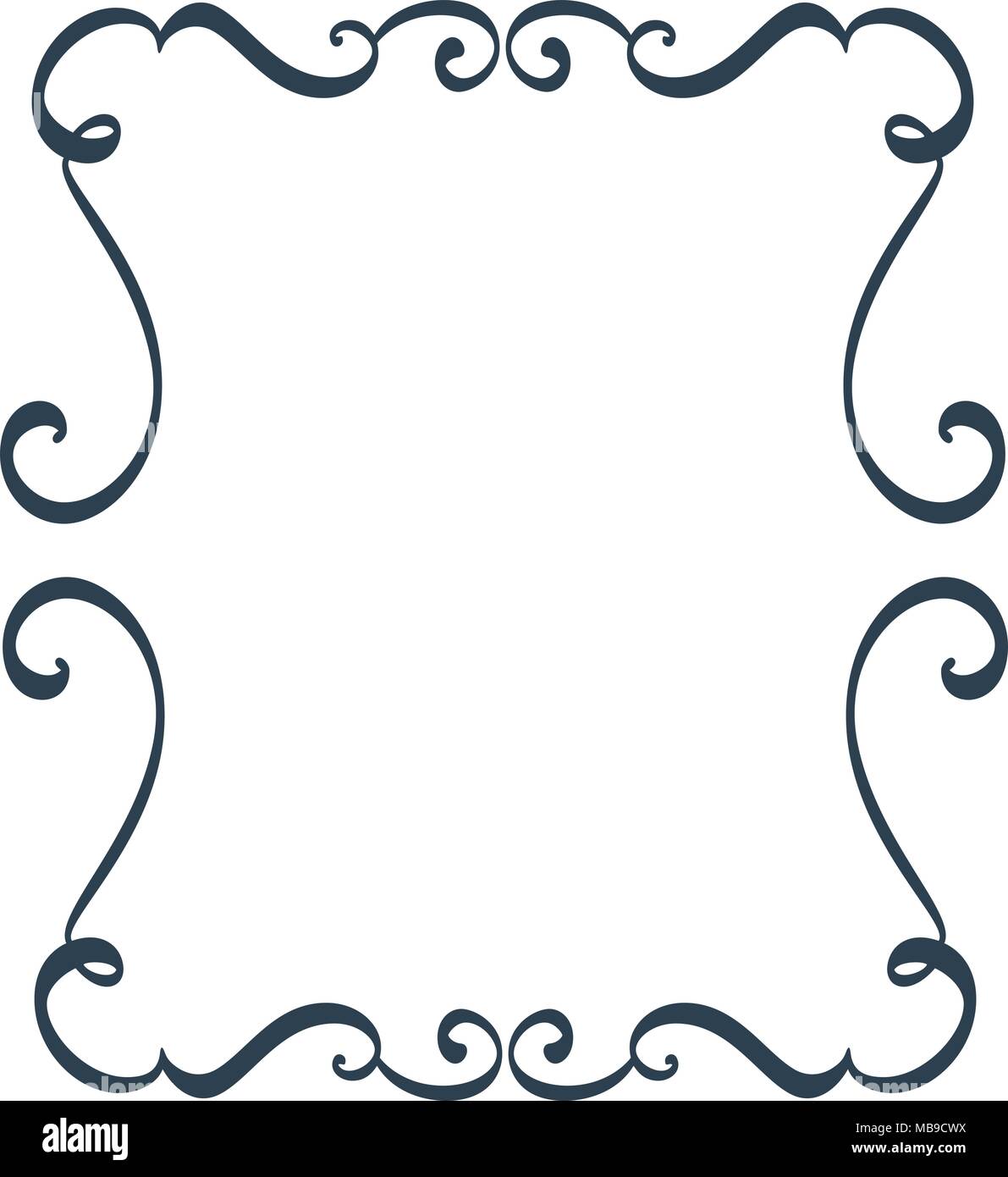 Cornici Decorative E Di Confine Rettangolo Standard Disegnati A Mano Separatore Fioriscono Calligrafia Elementi Di Progettazione Vettore Di Nozze Vintage Illustrazione Isolati Su Sfondo Bianco Immagine E Vettoriale Alamy
