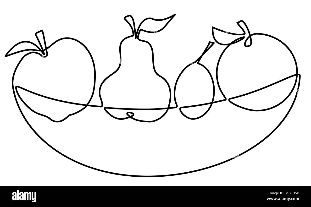Frutti astratta di un disegno della linea design Illustrazione Vettoriale