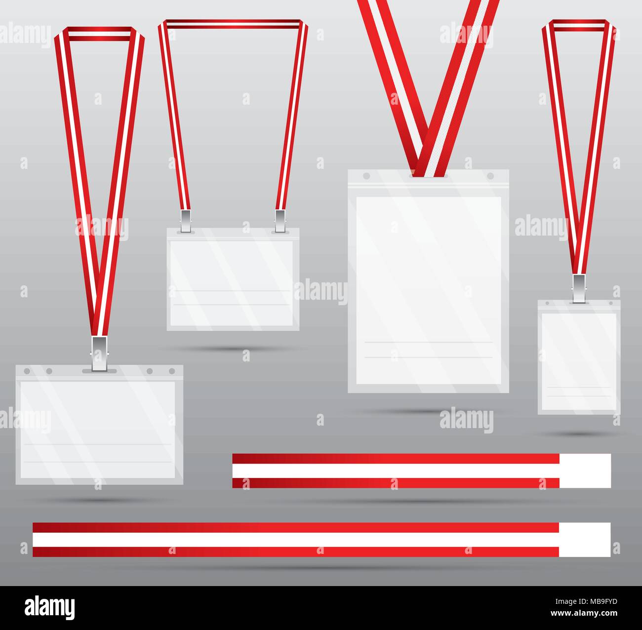 Set di cordoncino rosso e badge. Illustrazione Vettoriale. Scheda di identificazione con cordino per accedere agli eventi. La sicurezza e l'elemento di comando. Illustrazione Vettoriale Set di cordoncino rosso e badge. Illustrazione Vettoriale. Scheda di identificazione con cordino per accedere agli eventi. La sicurezza e l'elemento di comando. Illustrazione Vettoriale