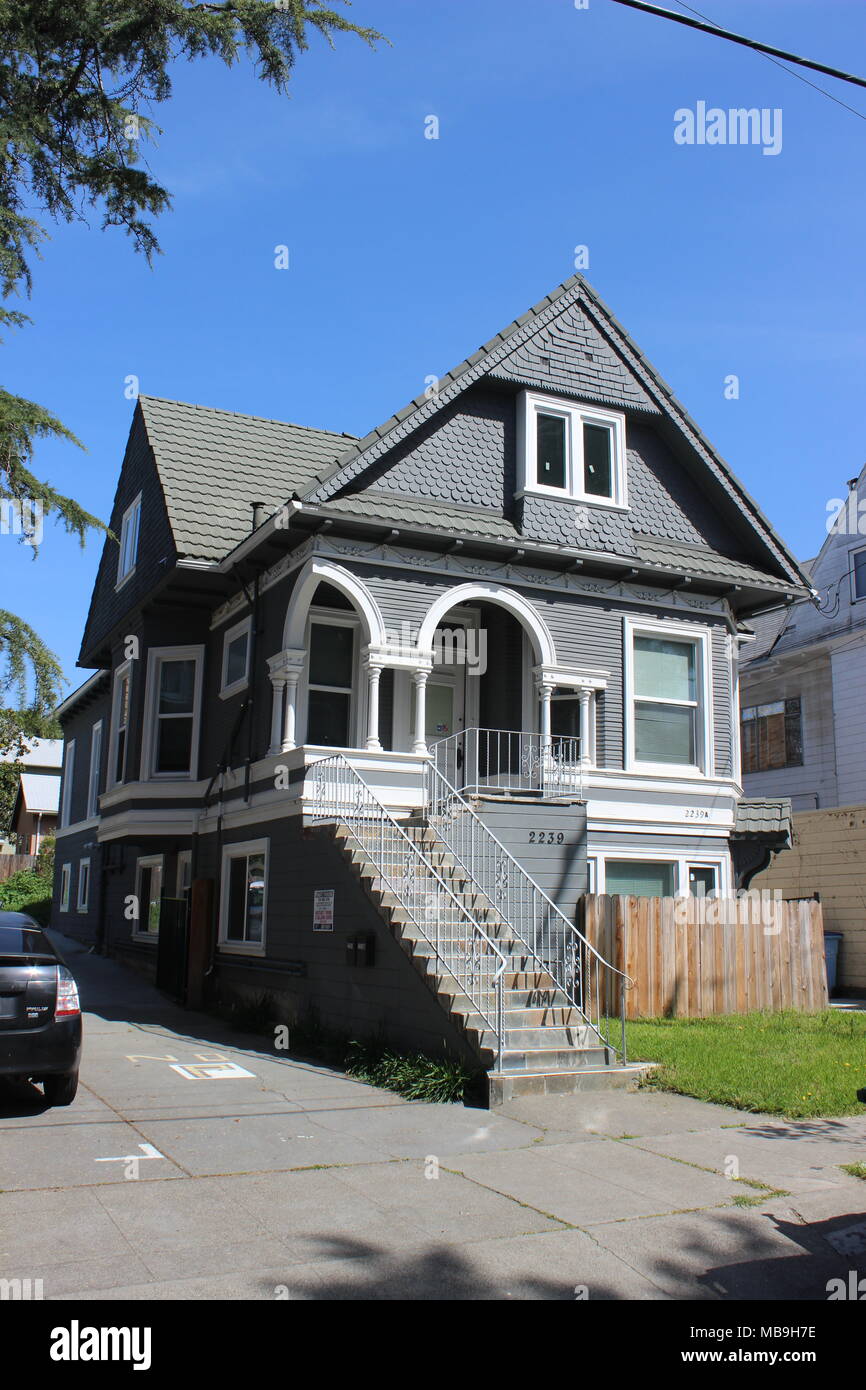 Queen Anne cottage costruito 1895, southside, Berkeley, California Foto Stock