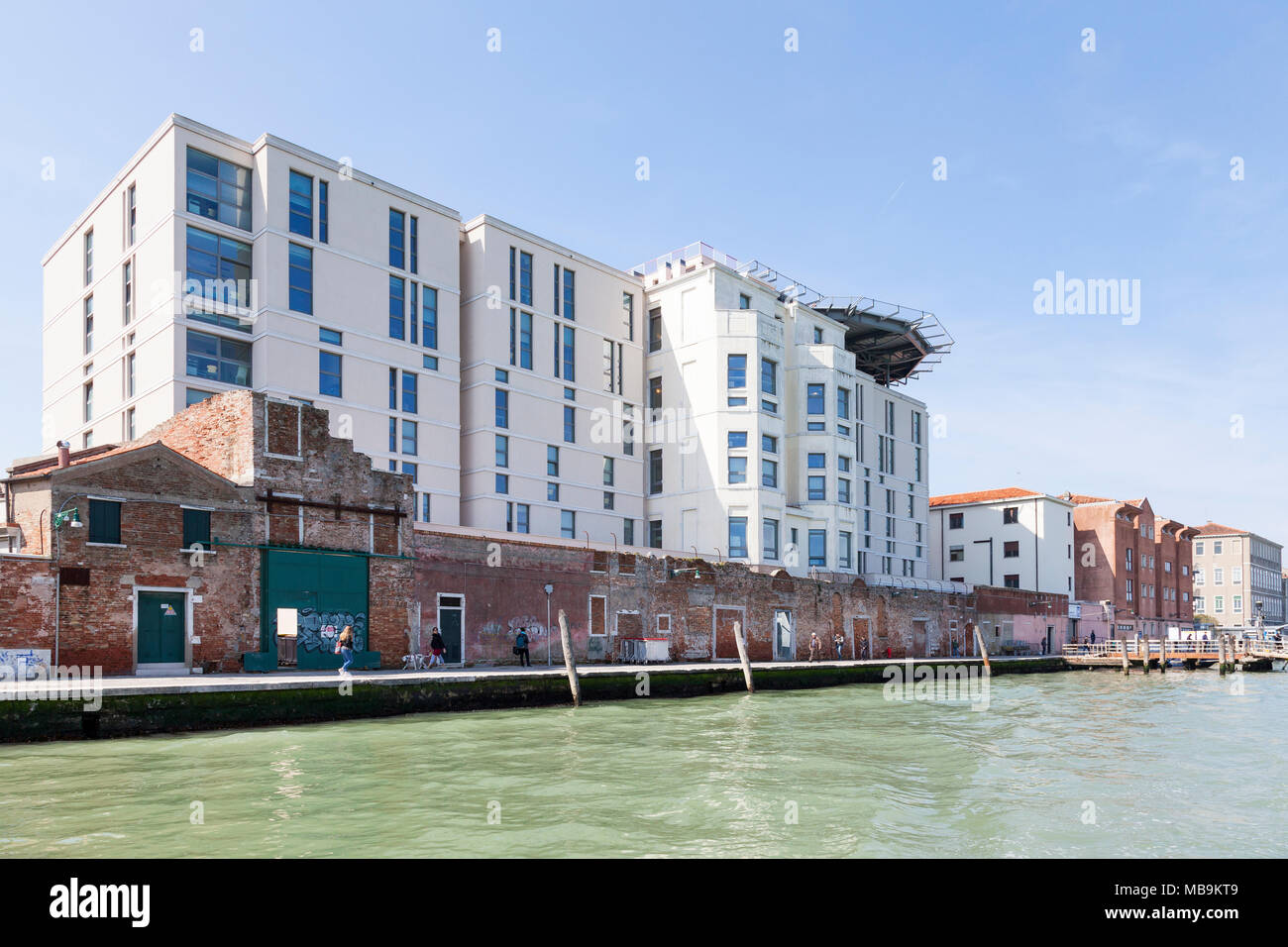 Ospedale SS Giovanni e Paolo, Castello, Venezia, Veneto, Italia visto dalla laguna Foto Stock