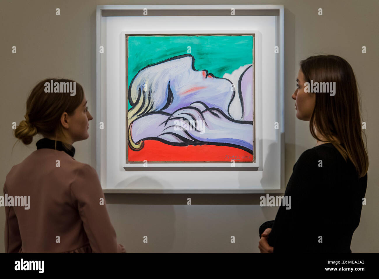 Le operazioni di pronti contro termine di Pablo Picasso, est $25-35m - Highlights di Sotheby's contemporanea impressionista, & Arte Moderna sul dispaly a New Bond Street, Londra. Credito: Guy Bell/Alamy Live News Foto Stock