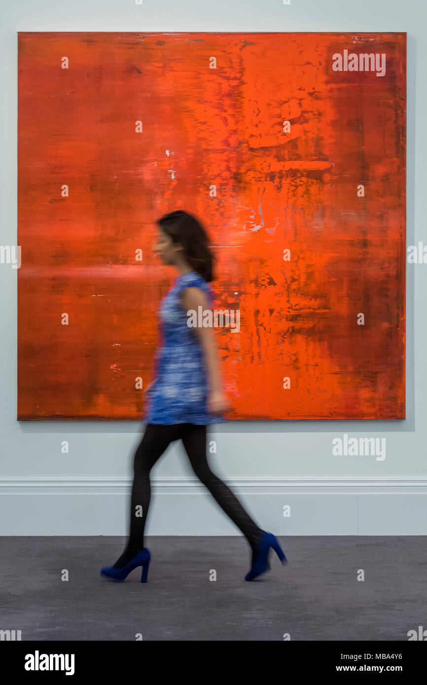 Londra, Regno Unito. Il 9 aprile 2018. Abstraktes Bild, 1991, di Gerhard Richter - Highlights di Sotheby's contemporanea impressionista, & Arte Moderna sul dispaly a New Bond Street, Londra. Credito: Guy Bell/Alamy Live News Foto Stock