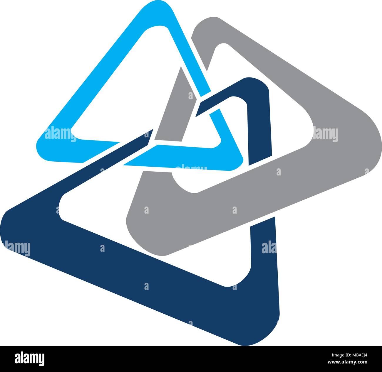 Collegamento a triangolo Logo Design Template Vector Illustrazione Vettoriale