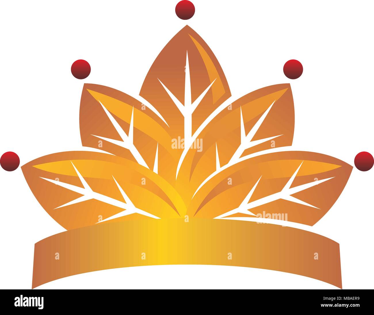 Corona di foglia Logo Design Template Vector Illustrazione Vettoriale