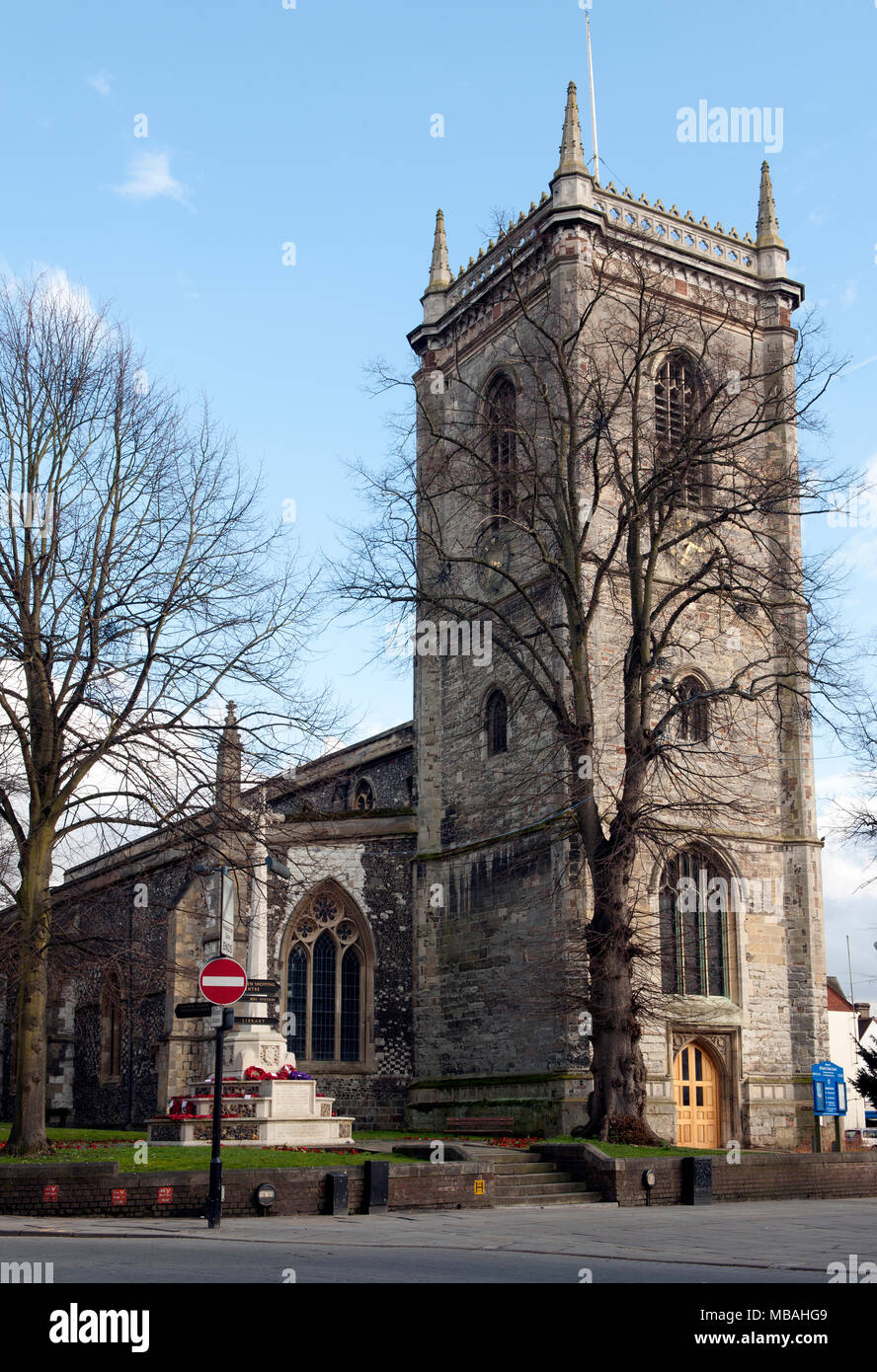 Tutti i santi della chiesa parrocchiale, Castle Street, High Wycombe, Buckinghamshire, Inghilterra, Regno Unito Foto Stock