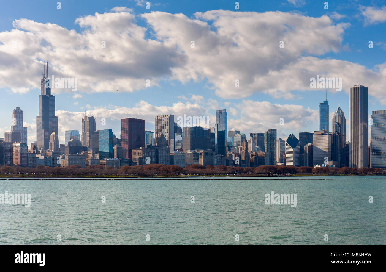 Skyline. Assolutamente incredibile vista di Chicago dal Lago Michigan Foto Stock