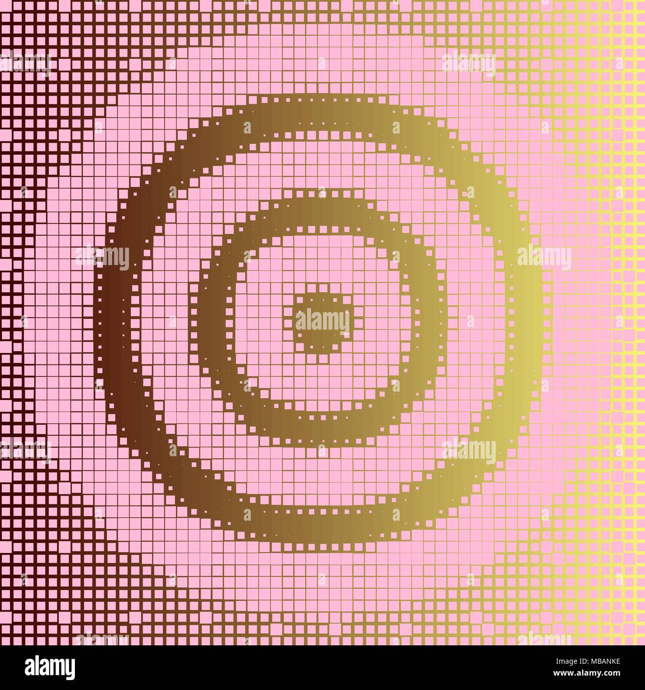 Abstract rosa scheda dart pattern su fondo oro, piazza texture di mezzitoni. Illustrazione vettoriale EPS10. Illustrazione Vettoriale