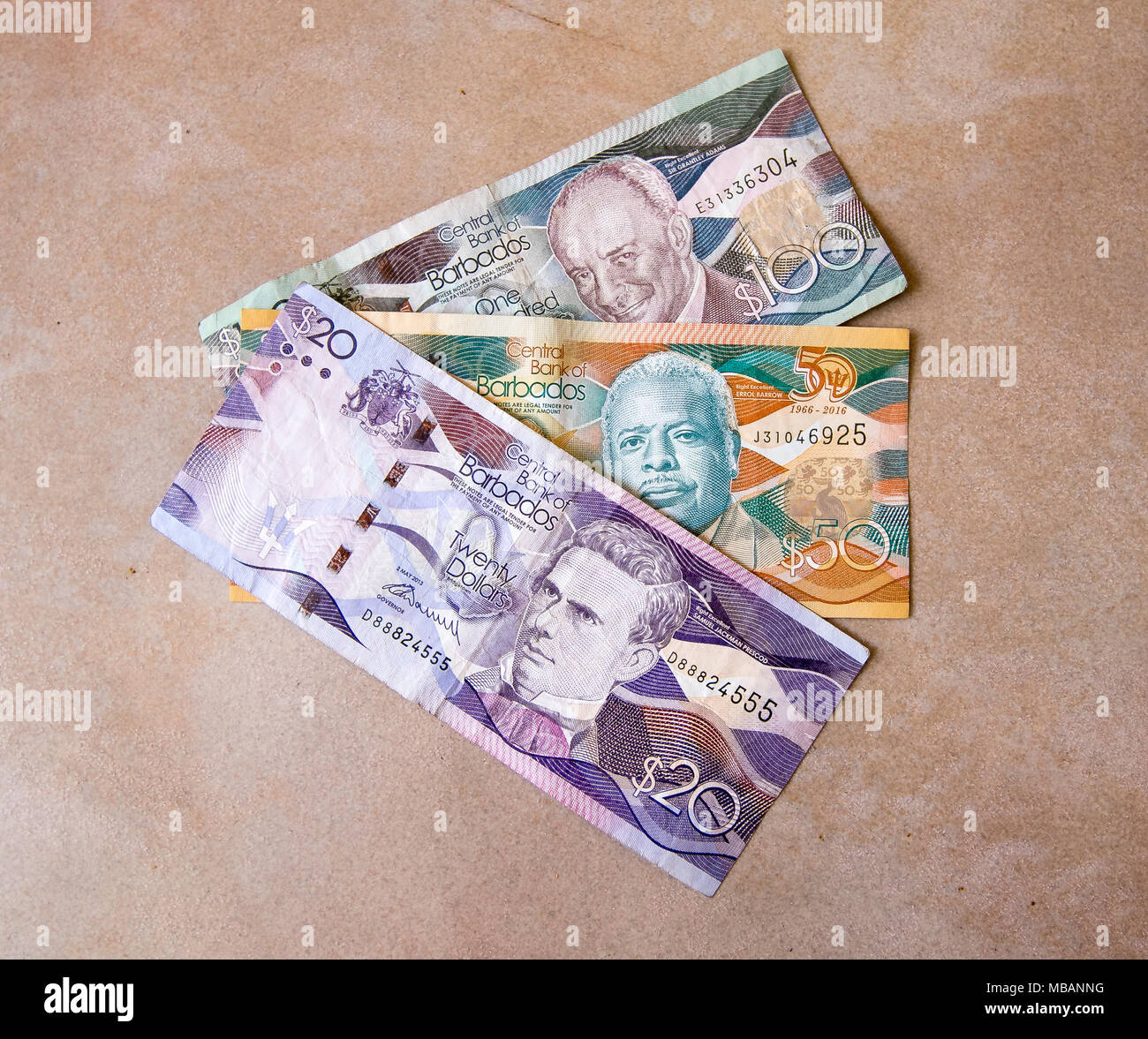 Barbados banconote. Foto Stock