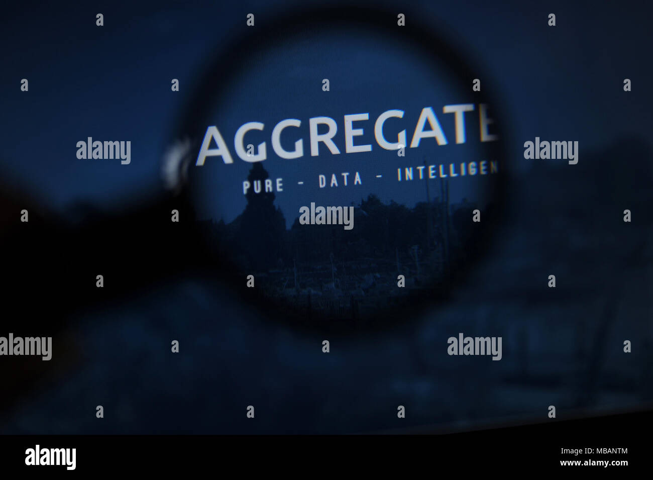 Sito web di AggregateIQ, un politico canadese società di consulenza Foto Stock