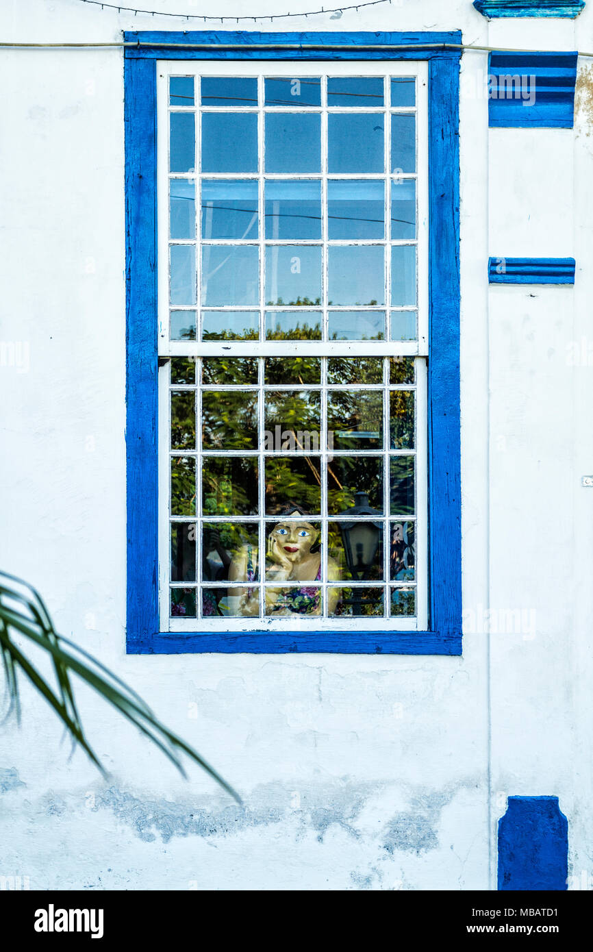 Dettaglio della Casa della Cultura delle Azzorre di Palhoca, Enseada do Brito. Palhoca, Santa Catarina, Brasile. Foto Stock
