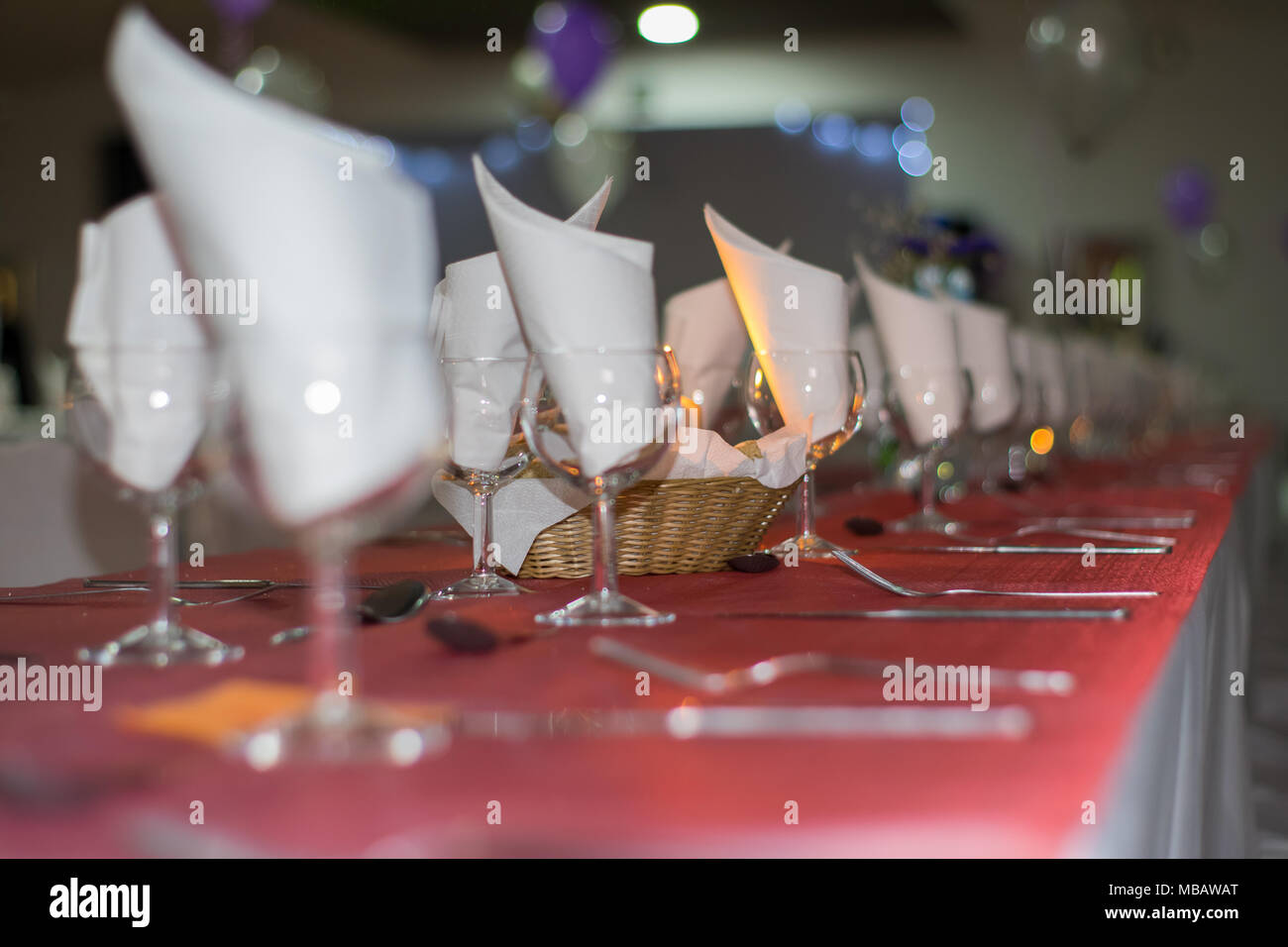 Servizio di ristorante con ballons per eventi e cerimonie Foto Stock