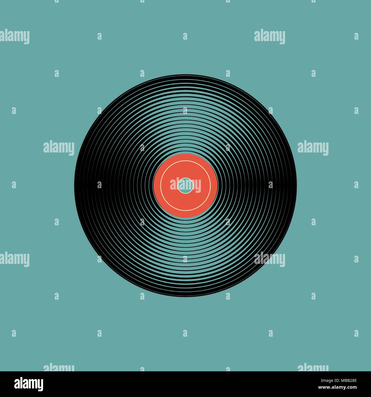 Vinil music record. vintage grammofono disco. Illustrazione Vettoriale Illustrazione Vettoriale