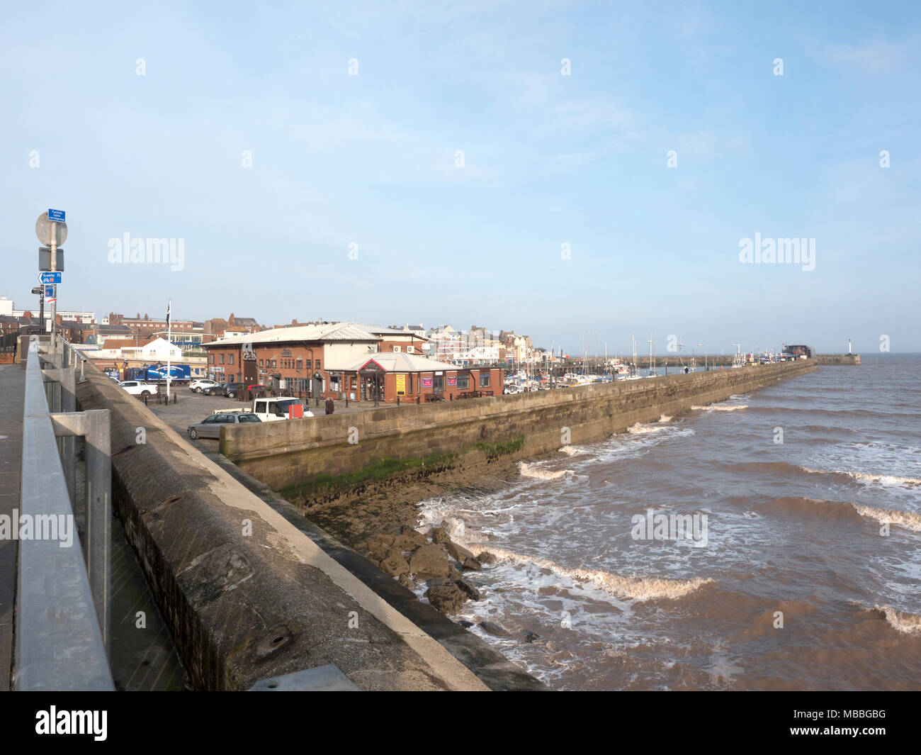 South Pier in prossimità di South Cliff Road, Bridlington, East Ridings of Yorkshire, Inghilterra, Regno Unito Foto Stock