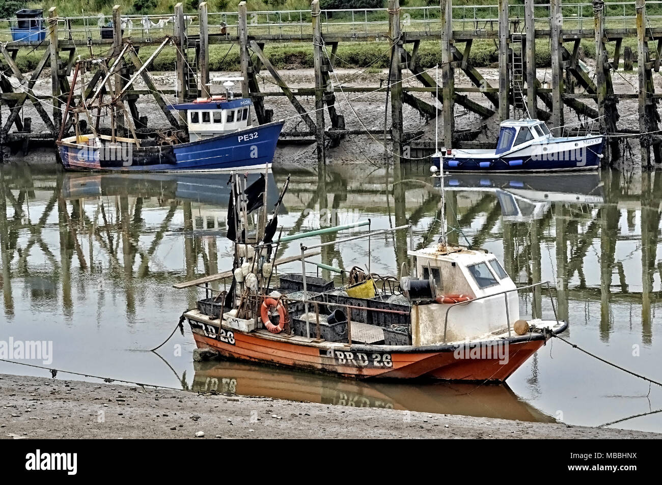 Fiume Rother a Rye Harbour Foto Stock