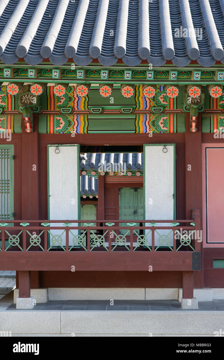 SEOUL, Corea del Sud - 20 settembre 2014: Dettaglio di Changdeokgung, il Palazzo della Dinastia Joseon Foto Stock