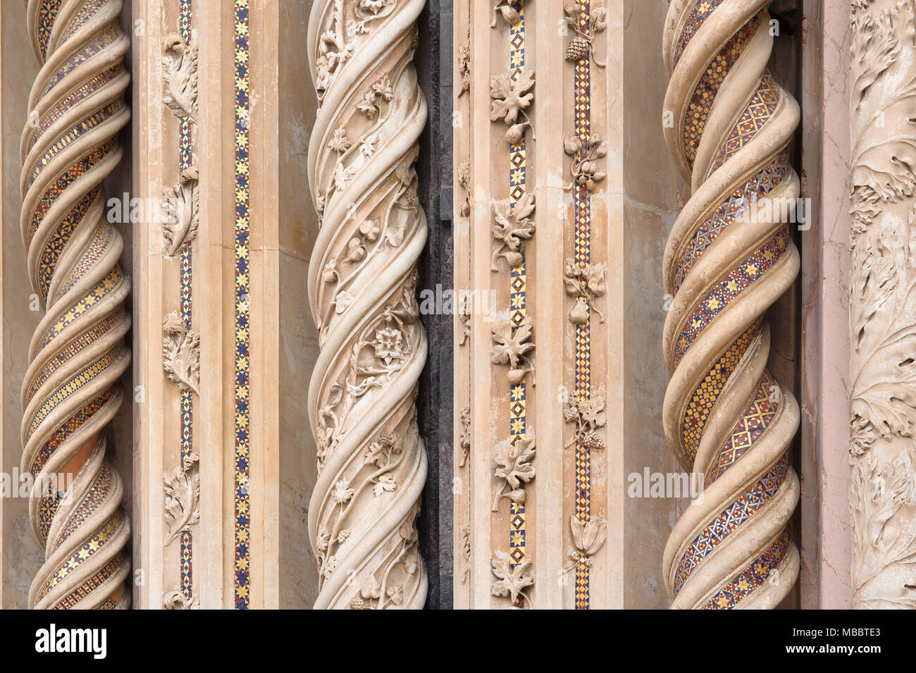 ORVIETO, Italia - 25 gennaio 2010: dettaglio del Duomo di Orvieto. Cattedrale di Orvieto(Duomo di Orvieto) è una cattedrale cattolica romana ad Orvieto in Umbria Foto Stock