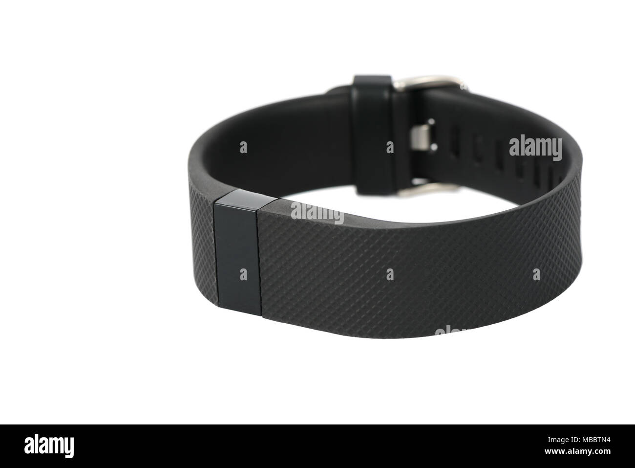 Gimpo-si, Corea - Agosto 13, 2015: Carica Fitbit HR è il nuovo sport fitness tracker che può consentire di tenere traccia delle tue attività quotidiane, le calorie bruciate, la previsione di perdita singola Foto Stock