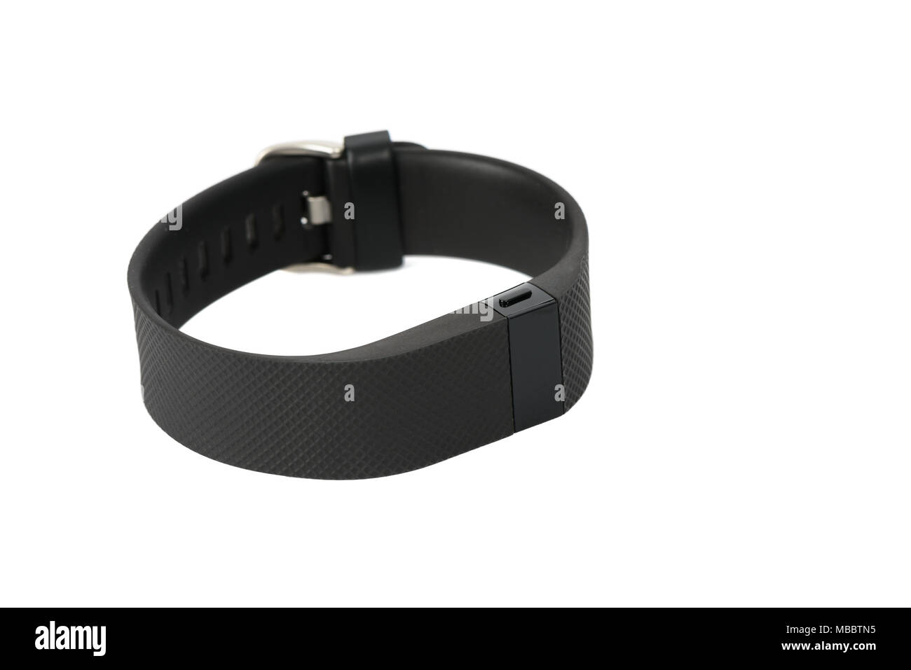 Gimpo-si, Corea - Agosto 13, 2015: Carica Fitbit HR è il nuovo sport fitness tracker che può consentire di tenere traccia delle tue attività quotidiane, le calorie bruciate, la previsione di perdita singola Foto Stock