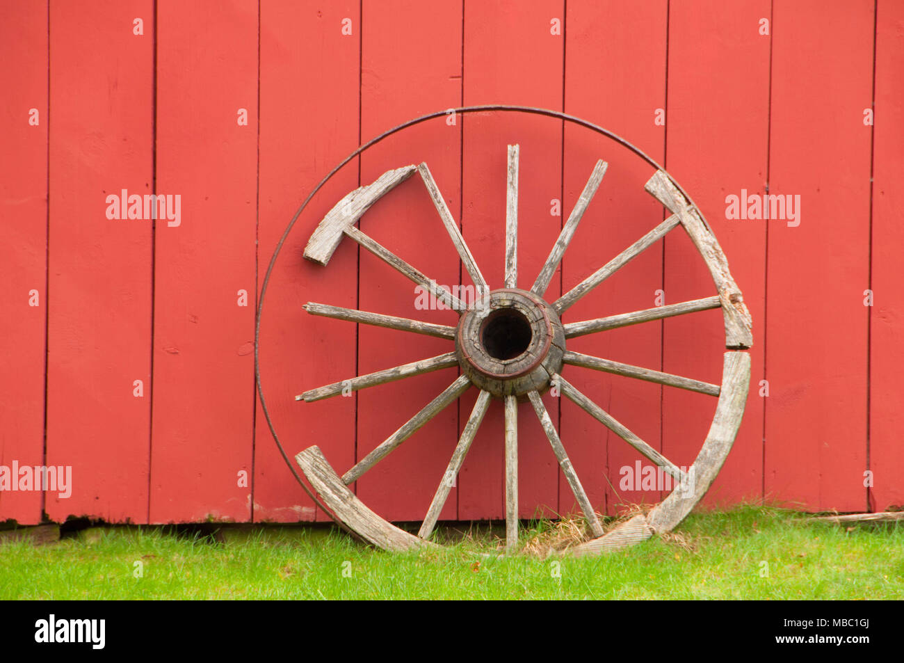 Wagonwheel, Nathan Hale Homestead, Connecticut Foto Stock