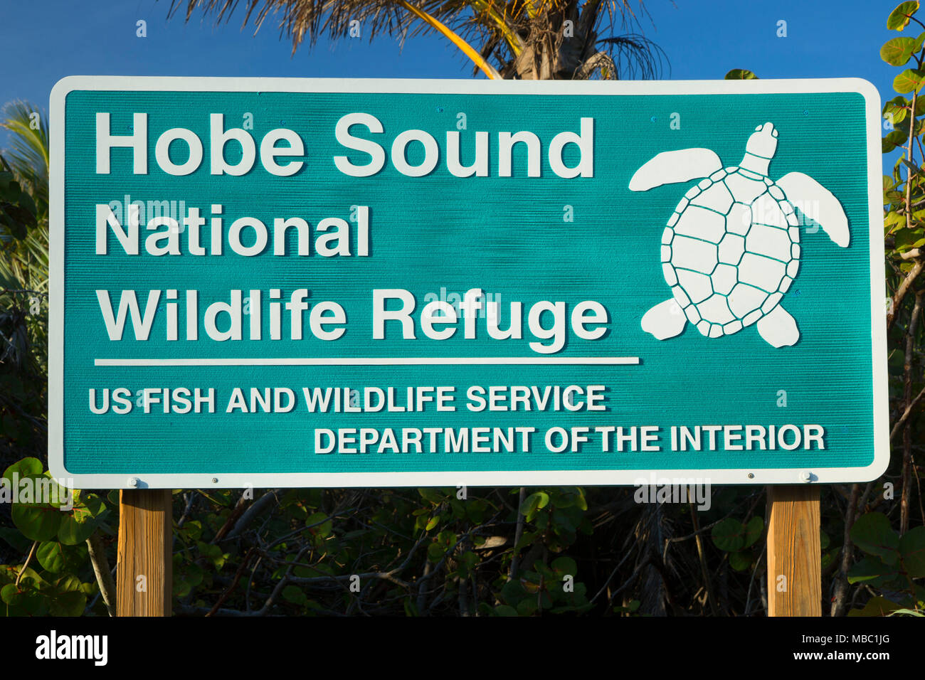 Ingresso segno, Hobe Sound National Wildlife Refuge, Florida Foto Stock