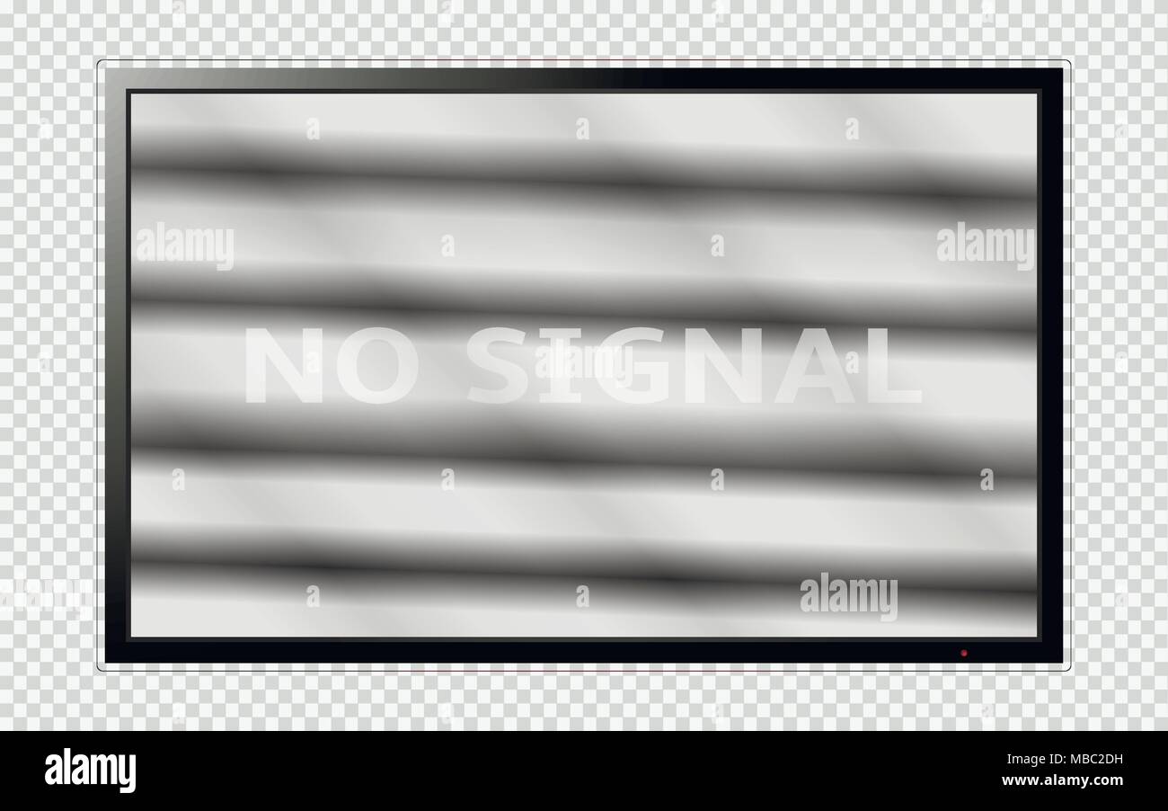 TV moderna con rumori sullo schermo isolato su sfondo trasparente. Illustrazione Vettoriale. Illustrazione Vettoriale