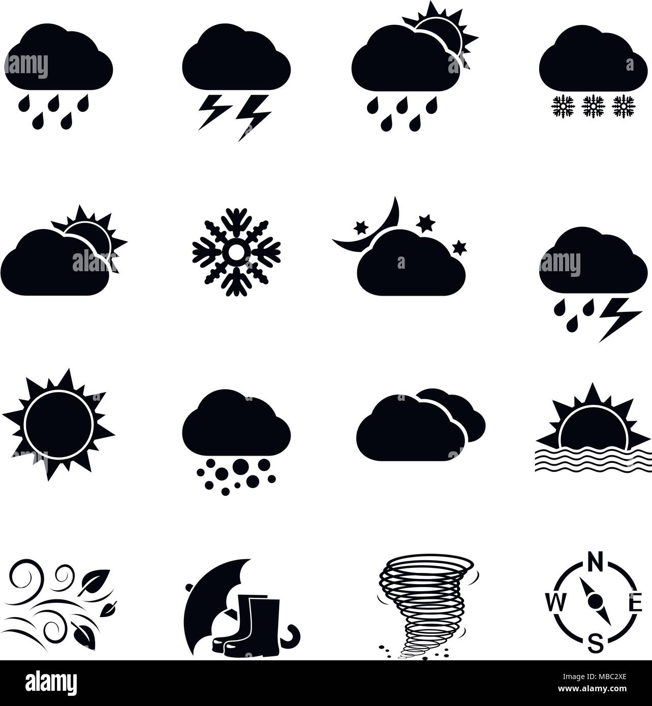 Meteo icon set. Illustrazione Vettoriale. Illustrazione Vettoriale
