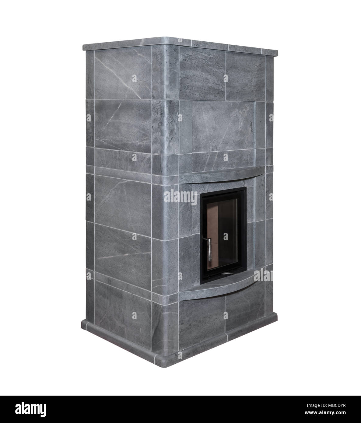 Caminetto nero isolato Foto Stock