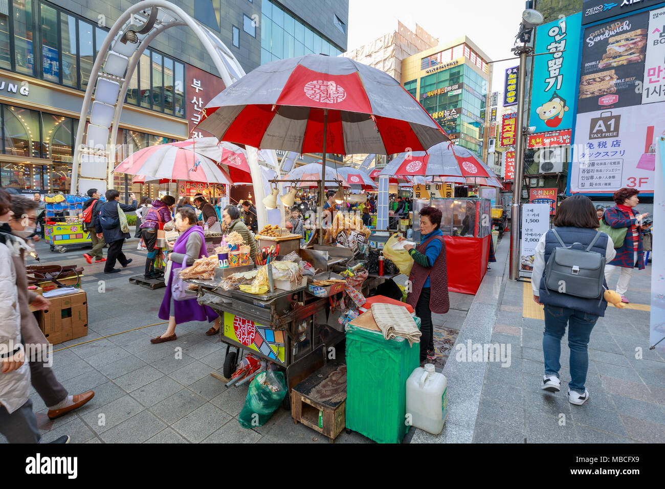 Busan, Corea del Sud - 24 Marzo 2018 : Busan International Film Festival (BIFF) Square in Nampo-dong, Jung-gu Foto Stock