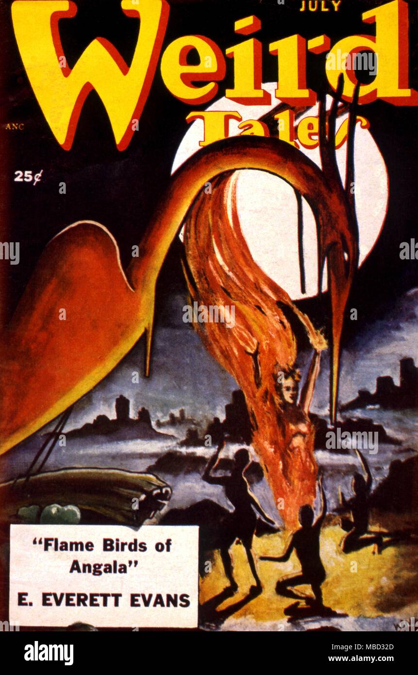 La fantascienza e orrore riviste. "Weird Tales" coperchio. Luglio 1951. Artwork da Charles Kennedy Foto Stock