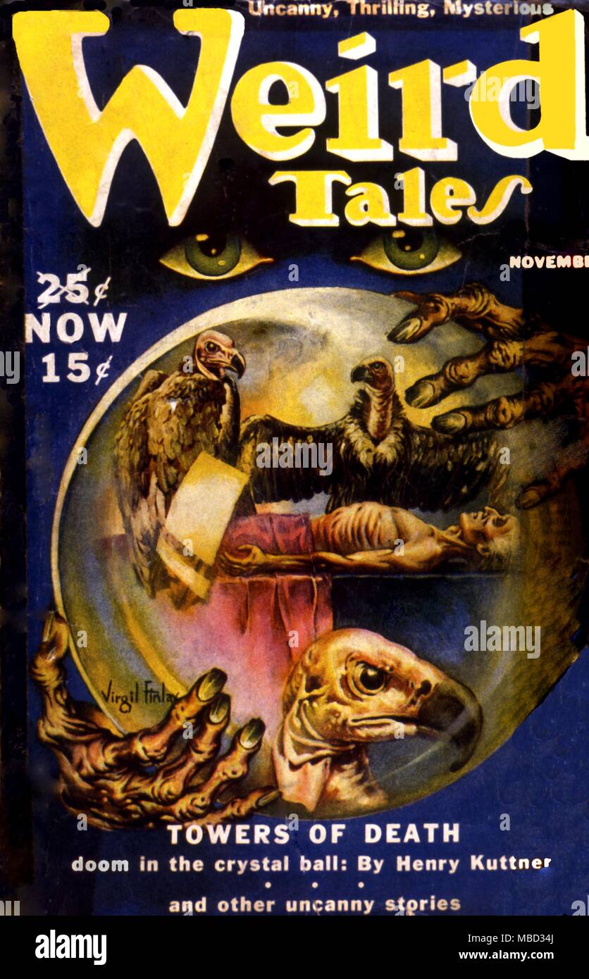 La fantascienza e orrore riviste. Coperchio del Weird Tales, novembre 1939. Artwork da Virgil Finlay Foto Stock