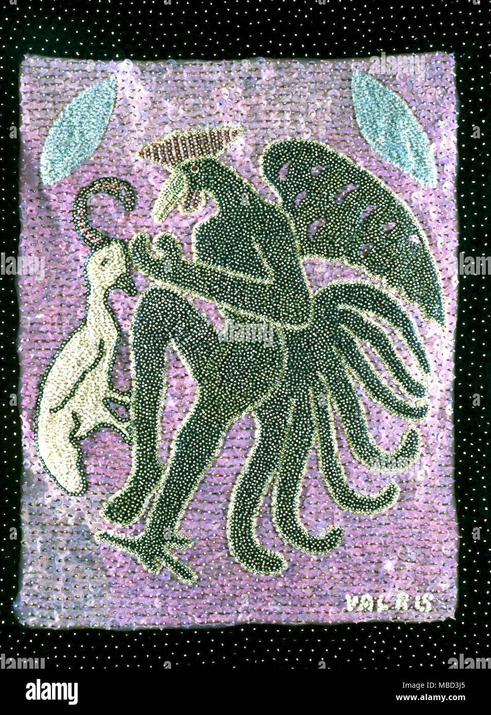 Arte Voodoo Altare dipinto 'Papa Loco" da Valris. 1993 Foto Stock