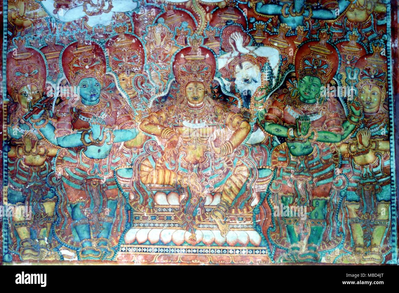 L induismo - mitologia indù - dettaglio del xvii secolo affresco nel Palazzo Mattancherry, Cochin (India) - © /CW Foto Stock