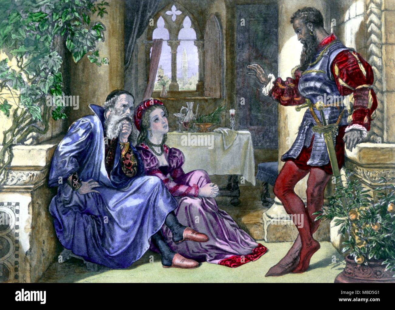 Shakespeare - Otello - Illustrazione da Shakespeare, Otello, Atto I, scena iii. - Litografia nel 1860 circa - © / Charles Walker Foto Stock