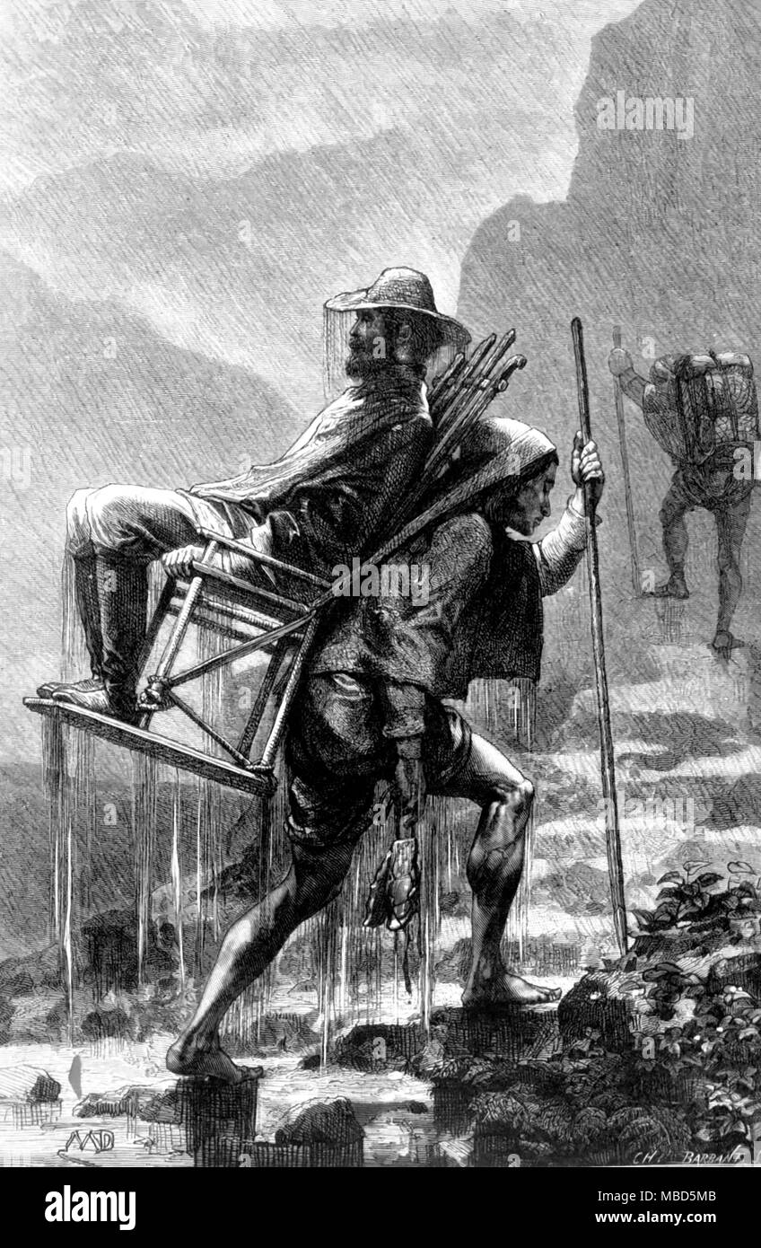 Messico. Esploratore europeo in Messico. Incisione da desiderio Charney, Des Anciennes Villes du Nouveau Monde, 1885. Foto Stock