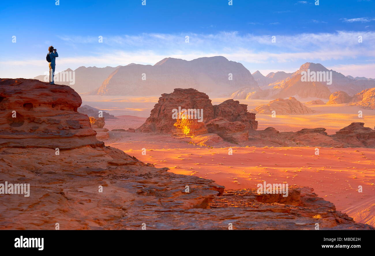 Wadi Rum Desert, Giordania Foto Stock