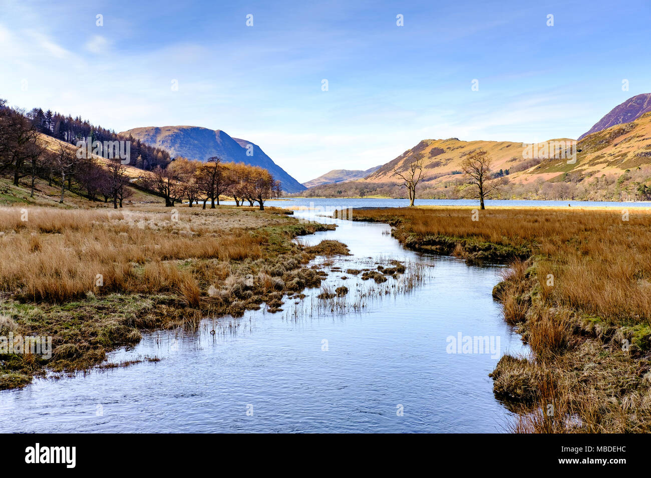 Buttermere, verso Crummock, nel distretto del lago, Inghilterra. Foto Stock