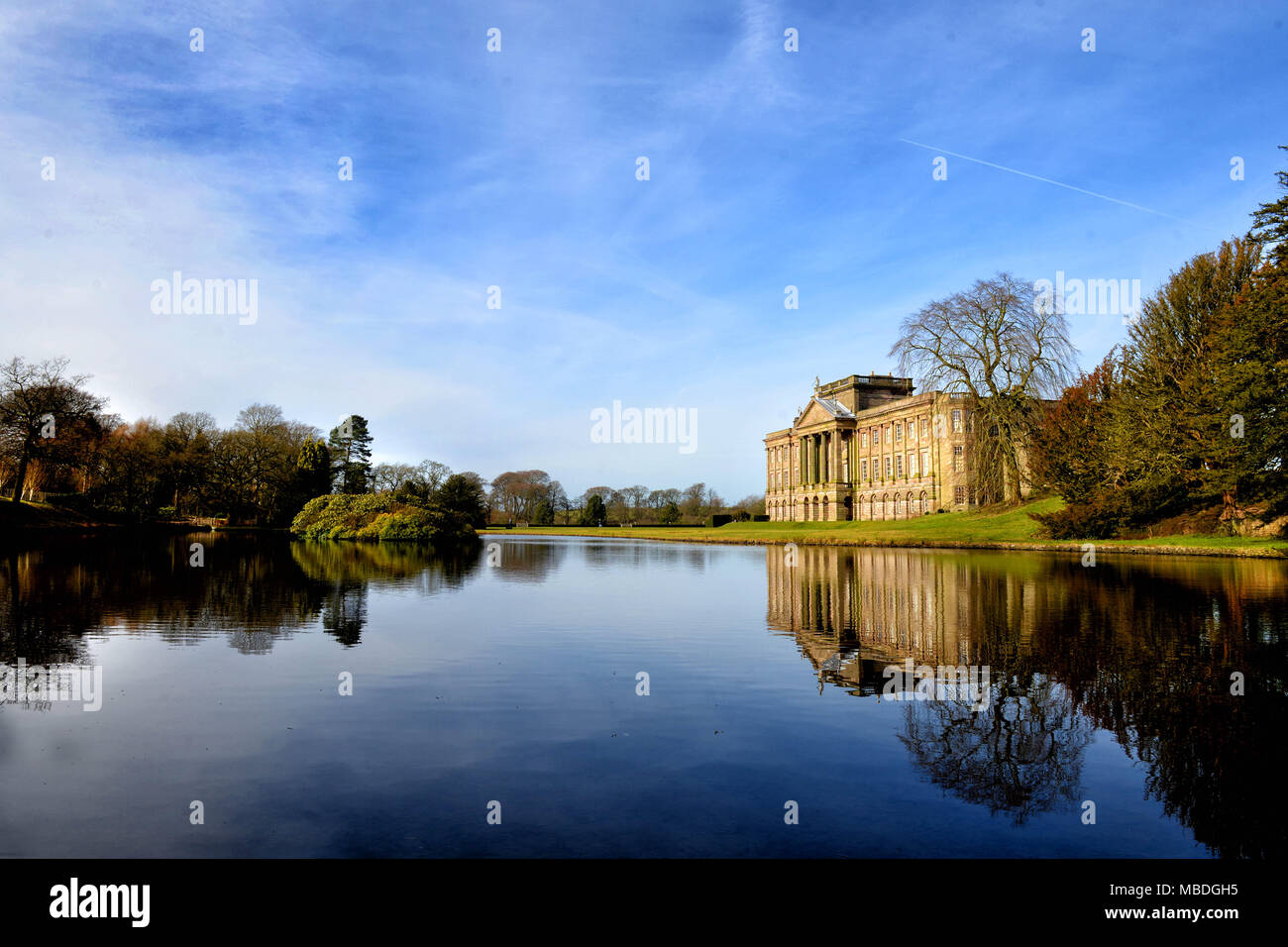 Lyme Park è un grande podere situato a sud di Disley, Cheshire. La station wagon è gestito dalla National Trust Foto Stock