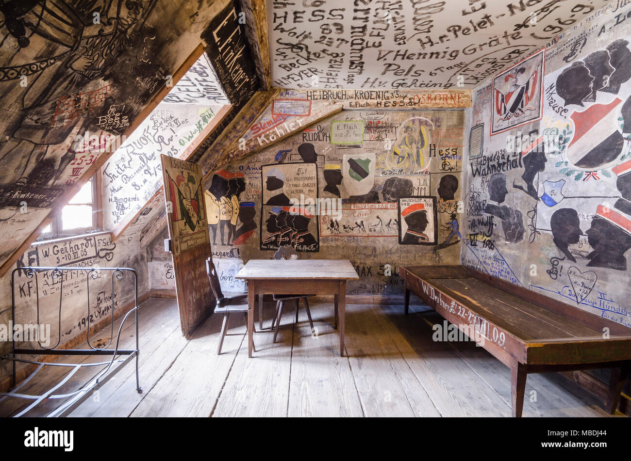 Studentenkarzer, Universität Heidelberg, Baden-Württemberg, Deutschland, Europa Foto Stock