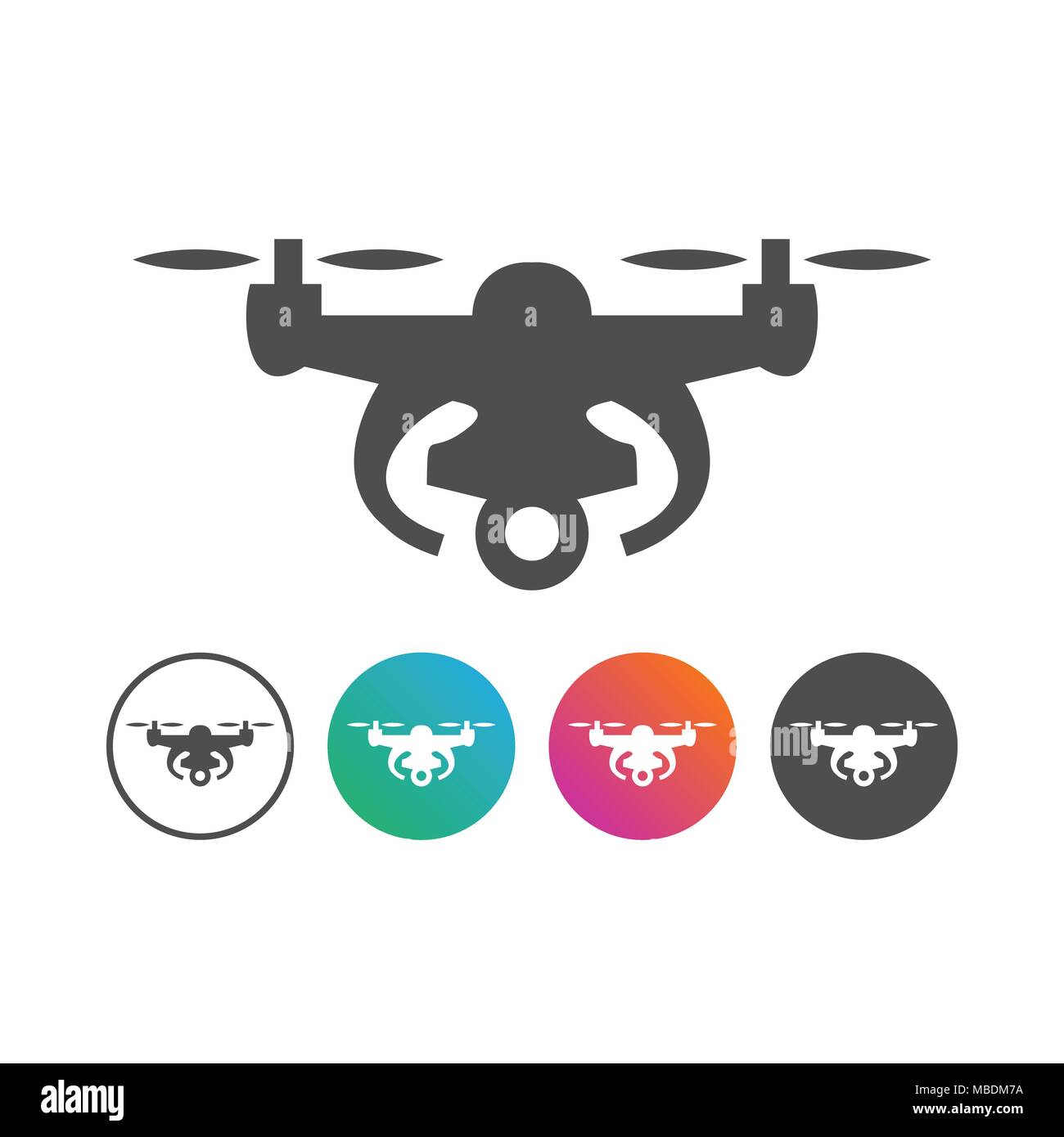 Drone Fotografia aerea icona simbolo Vector Graphic Logo Design Set Illustrazione Vettoriale
