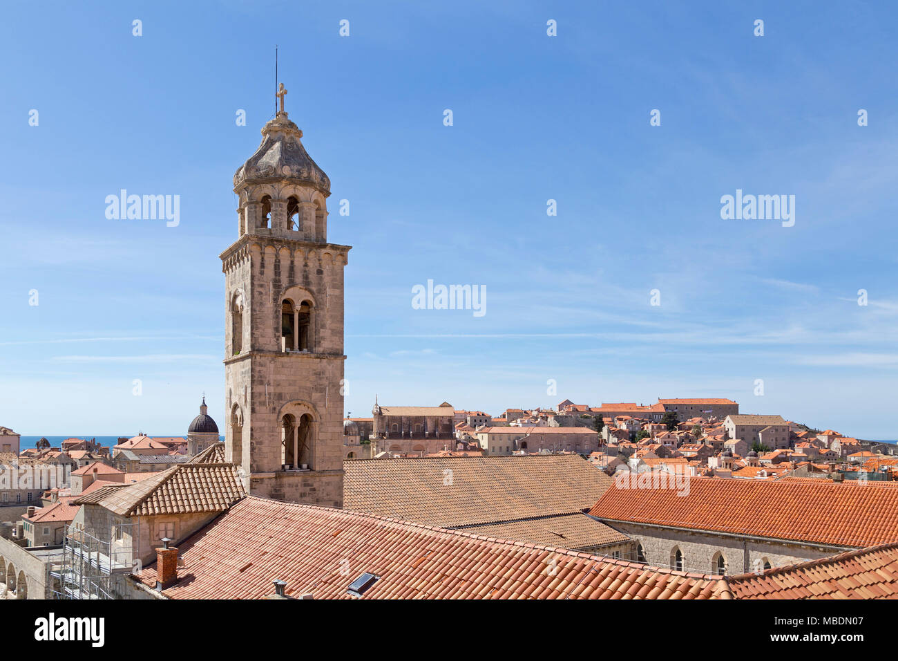 Monastero Domenicano con Azimov ha Tower, città vecchia, Dubrovnik, Croazia Foto Stock