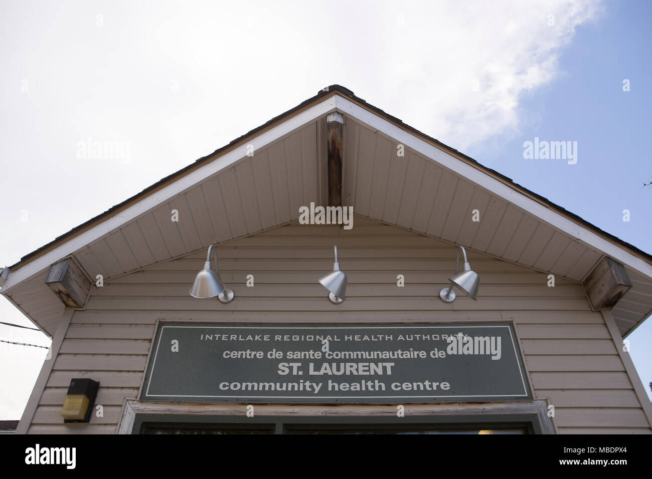 Centre de SantŽ communautaire de San Laurent centro sanitario per la comunità è visto in Saint-Laurent, Manitoba, mercoledì 12 agosto, 2015. Laurent è un b Foto Stock