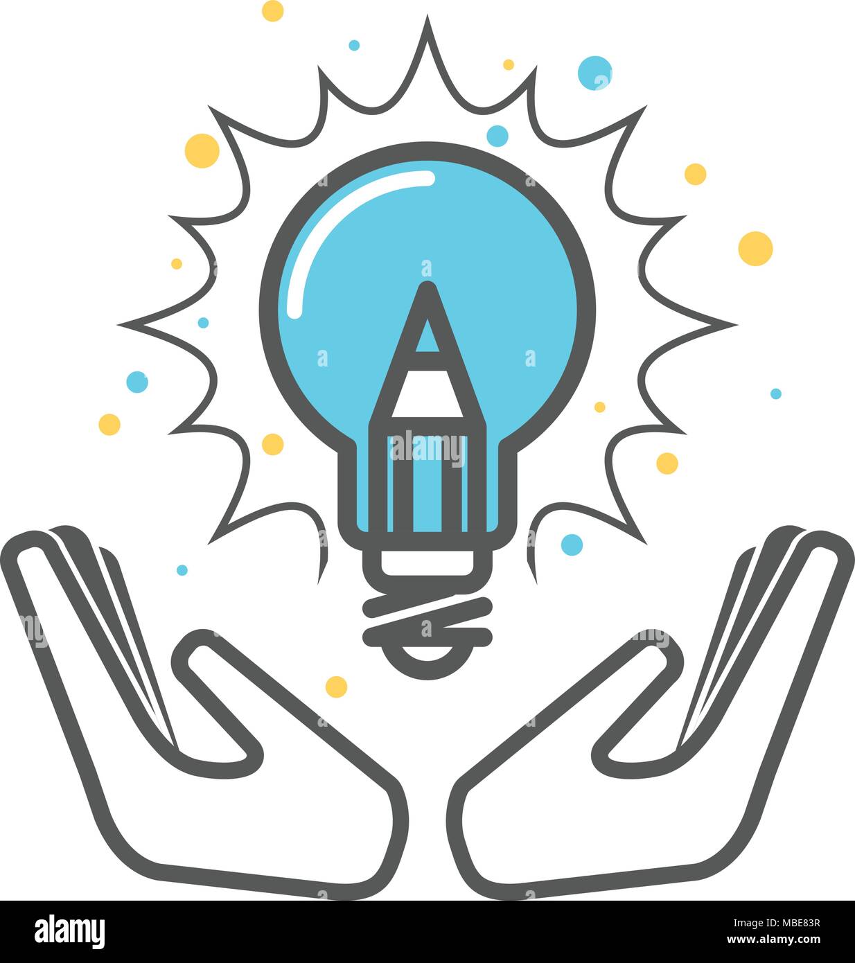 Serbo un idea creativa - icona della lampadina, concetto inventivo Illustrazione Vettoriale