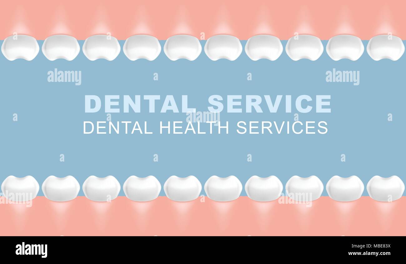 Dental poster con cornice di molari - fila di denti Illustrazione Vettoriale