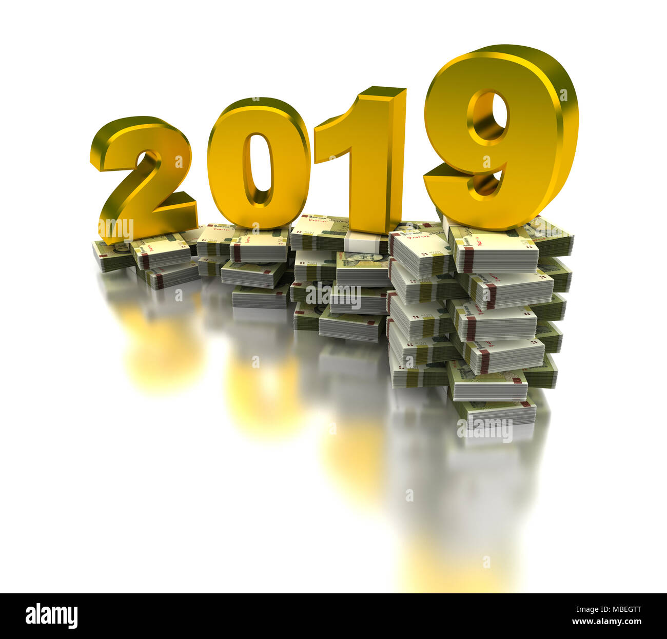 Crescente economia Iran 2019 (isolato su sfondo bianco) Foto Stock