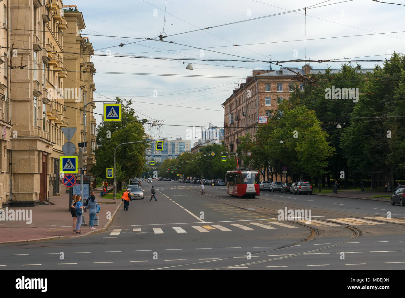 RUSSIA, San Pietroburgo - Agosto 18, 2017: vista della via aerea in un giorno di estate Foto Stock