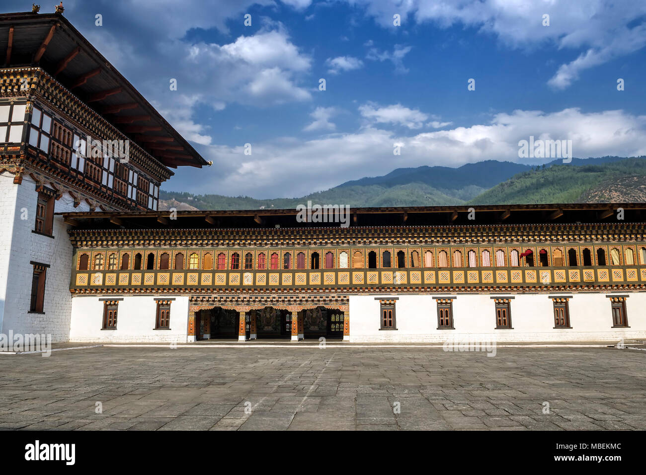 Tashichho Dzong, Thimphu Bhutan - la più rispettosa Dzong in Thimphu Foto Stock